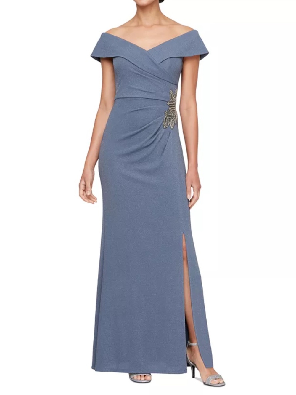 Alex Evenings -‎ Off-the-Shoulder Beaded Gown